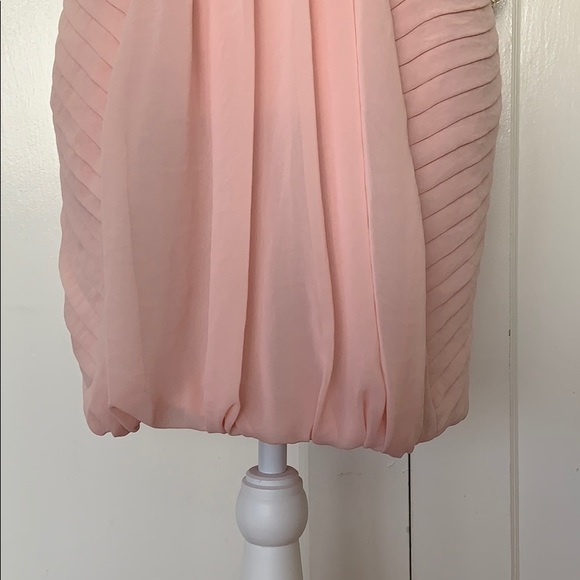BCBG Pink Chiffon Strapless Bubble Hem Dress - Picture 6 of 10